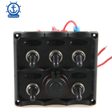  5P Fuse Toggle Switch Panel with Cigarette socket