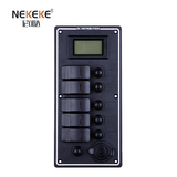 5P Aluminum Vertical Breakers Switch Panel with Voltmeter and Power socket